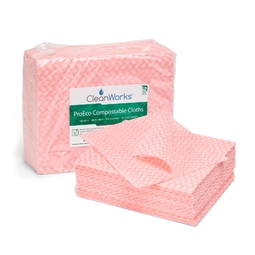 CleanWorks ProEco Compostable Cleaning Cloth Red (Pack 50)