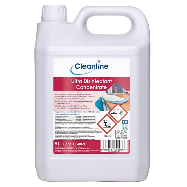 Cleanline Ultra Disinfectant Concentrate 5 Litre | Disinfectants ...